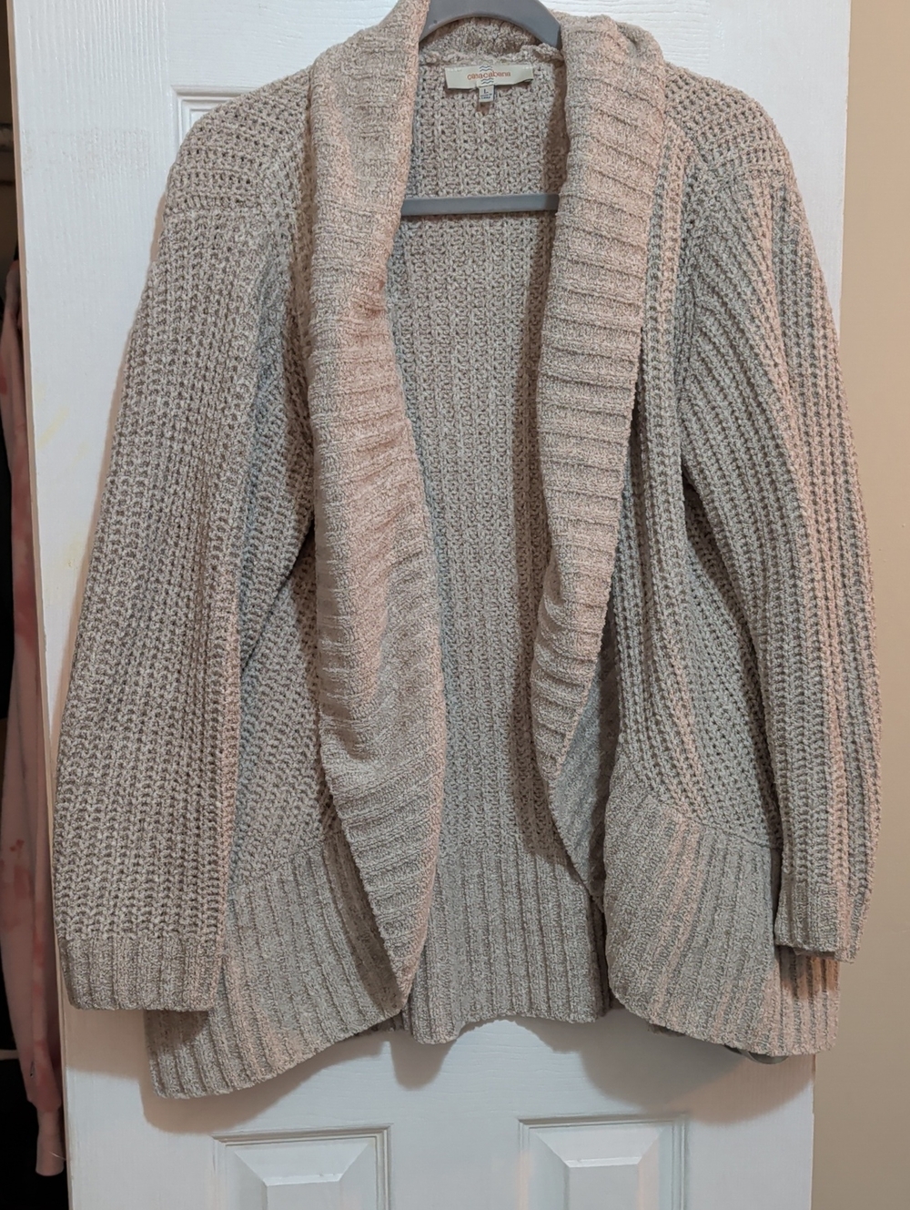 Open-Front Shawl Collar Cardigan Sweater - Cream